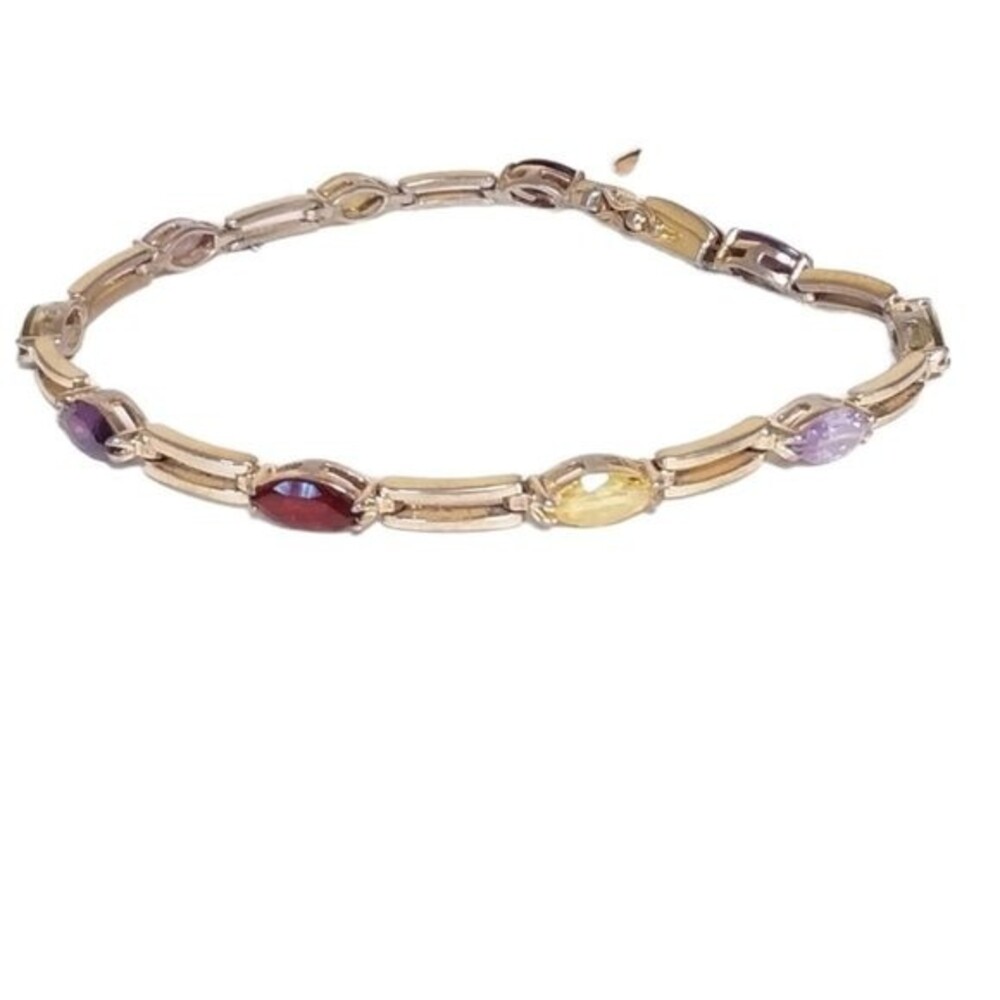 Sterling Silver Tennis Gem Bracelet